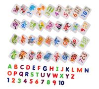 FUNOMOCYA Educational Numbers and Letters Matching Cards Double-sided Cognitive Puzzle with Patterns for Brain Development and Spelling Learning Suitable