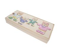 FUNOMOCYA Educational Wooden Animal Jigsaw Puzzle for Creative Bear Clothing Change Design Safe Lightweight Material Stimulates Imagination and Learning for Preschoolers