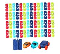 FUNOMOCYA Electric Rail Car with LED Lights and 46pcs Assembly Track Set for Boys Interactive Bend Race Track Vehicle without Battery