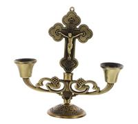 FUNOMOCYA Elegant Alloy Candle Holder Retro Design Sturdy Candlestick for Home Decoration Wedding Religious Events Unique Pattern Alloy Material Versatile Use