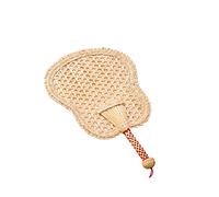 FUNOMOCYA Elegant Summer Hand Fan Handmade Knitted Cattail Leaf Fan Perfect for Beaches and Parties