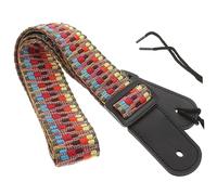 FUNOMOCYA Ethnic Style Genuine Leather Ukulele Strap with End Pin - Adjustable Yellow Ukulele Neck Belt for Soprano Concert Tenor - Music-making Accessories Shoulder Strap