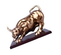 FUNOMOCYA European Style Cattle Ornament Decorative Ox Sculpture for Home 26.5 x 17 x 20.5cm Chic Tabletop Decoration for Living Room