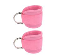 FUNOMOCYA Fitness Ankle Straps with Buckles Elastic Hip Training Bands for Cable Machine Workouts Gym Leg Extensions and Glute Kickbacks Pink