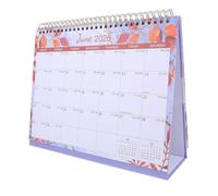 FUNOMOCYA Flip Desk Calendar Small Desktop Monthly Planner Thick Paper Twin-wire Binding Easy-flip Pages for Home Office School Check Journal