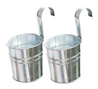 FUNOMOCYA Flower Bucket Iron Planter Hook Retro 2pcs Stripe Hanging