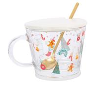 FUNOMOCYA Gingerbread Man Glass Cup Cute Cup Holiday Mugs Cute Mugs Ceramics