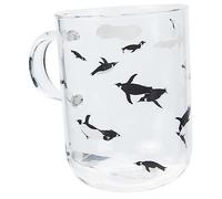 FUNOMOCYA Glass Polar Bear Water Cup Handle Tea Cup Coffee Mug Suitable for Cafe Use