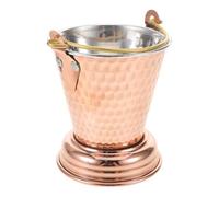 FUNOMOCYA Hammered Metal Drink Chiller Bucket with Handle Wine Cooler Tub for Parties and Events Rose Gold Beverage Tub for Spices Ice and Drinks Compact High Indian Style