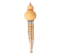 FUNOMOCYA Handmade Bamboo Hulusi Flute C Key with Natural Gourd Alloy Reed for Pure Tone Imitation Horn Easy to Play Traditional Chinese Instrument for Beginner Music Lovers