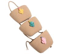 FUNOMOCYA Hanging 3-Tier Woven Storage Basket Cotton Rope Wall-Mounted Organizer Over Door Basket for Kitchen Bathroom Fruit and Vegetable Storage