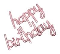 FUNOMOCYA Happy Birthday Aluminum Foil Balloons Set Rose Gold Letter Balloons Birthday Party Decoration