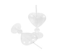 FUNOMOCYA Heart Shape Cocktail Glass Goblets 2 Pcs 7.1Oz 6.1Oz Sturdy Stemware for Weddings Birthday Celebrations and Bars