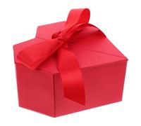 FUNOMOCYA Heart Shaped Gift Box with Lid and Ribbon Red Floral Flower Arrangement Packaging for Weddings Birthdays Mother's Day Romantic Celebrations No Assembly Required