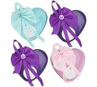 FUNOMOCYA Heart-Shaped Soap Flower Box Set, 4Pcs Small Soap Rose Bouquet in Chic Mixed Color Boxes, Valentine'S Day Present Case for Women, Romantic Festival and Mother'S Day Packaging