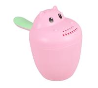FUNOMOCYA Hippo Shaped with Versatile Use and Comfortable Handling Baby Bath Rinser Cup in Pink Made of Sturdy Pp Material for Newborn Bathing and Shampoo Rinsing for Newborn