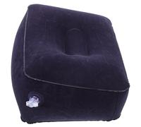 FUNOMOCYA Inflatable Travel Foot Rest Pillow for Airplane and Car, Single-Layer PVC Flocking Leg Cushion in Navy Blue, Wear-Resistant Portable Foot Support for Long Trips and Office Use