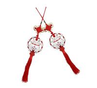FUNOMOCYA Japanese Lucky Cat Car Hanging Ornament Waving Ceramic Figurine Rearview Mirror Charm Red Feng Shui Prosperity Amulet Decorative Chinese Car Accessories for Wealth and Safety