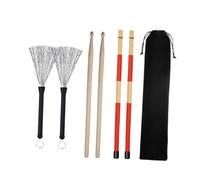 FUNOMOCYA Jazz Acoustic Drumsticks Set Bulk Hickory Professional Brush and Storage Bag