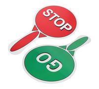 FUNOMOCYA Kindergarten Traffic Safety Handheld Signs Portable Green Red Stop Voting Paddle for Classroom and Outdoor Educational Activities Teaching Traffic Rules and Awareness