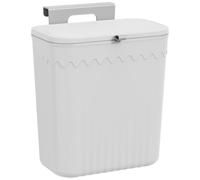 FUNOMOCYA Kitchen Trash Can 12l White Pp Material Hanging Waste Bin with Sliding Lid Space-saving Design for Home and Office