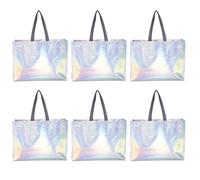 FUNOMOCYA Laminated Non-woven Shopping Bags with Handle 6pcs Bulk Large Capacity Tote Bags Suitable for Amusement Parks and On-site Activities
