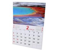 FUNOMOCYA Landscape Photo Hanging Wall Calendar with Monthly Scenic Views Family Organizer for Home and Office Space-saving Design with Writable Date Blocks and Appointment Planner