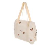 FUNOMOCYA Large Capacity Diaper Tote Bag for Newborn Zipper and Embroidery Multi-Function Stroller Organizer for Boy Girl Convenient Travel Accessory