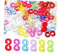 FUNOMOCYA Loom Rubber Band S Clips for Bracelet Making Transparent and Colored DIY Bracelet Connectors Lightweight and Easy to Use Accessories for Crafting Jewelry Necklaces and Keychains