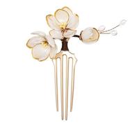 FUNOMOCYA Lotus Flower Hair Comb Versatile Use with Fine Craftsmanship, Vintage Metal Material Elegant Traditional Chinese Hanfu Hair for Women for Everyday Wear and Bridal Looks