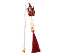 FUNOMOCYA Luck Car Hanging Pendant with Chinese Knot Tassels Fabric Thousand Origami Cranes Feng Shui Charm for Car Mirror and Home Decor Festive Red Lucky Charm for Lunar Year and Spring