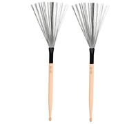 FUNOMOCYA Maple Wood Drumsticks Pair Double-ended Wire Drum Brushes for Jazz Drums Percussion Accessories with Wooden Handles and Performance
