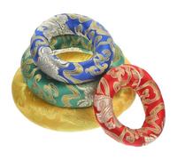 FUNOMOCYA Meditation Cushions Made of Cotton Cloth with Elegant Chinese Style Embroidery 4pcs Cushions Singing Bowl Cushion Ring Ring-shaped Sound Bowl Pad that Enhances Sound and Color