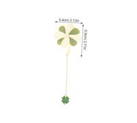 FUNOMOCYA Metal Chinese Style Bookmark with Delicate Four-Leaf Clover Pendant Lightweight Brass Page Marker for Readers Home Office Classroom Use Thin Hanging Ornament for Book Lovers