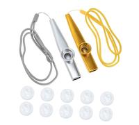 FUNOMOCYA Metal Kazoo Musical Instrument Set for Guitar Partners Includes Gold Silver Kazoos with Flute Membranes for All Ages and Music Lovers