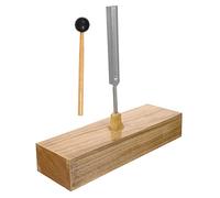 FUNOMOCYA Metal Resonance Instrument for Teaching Experiments and Acoustic Studies Tuning Fork with Timbre and Stable Placement with Wood Base and Hammer for Physics Experiments