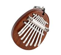 FUNOMOCYA Mini 8-note Thumb Piano Kalimba with Hanging Rope, Small Wooden Finger Piano Music Toy for Boys and Girls and Beginners, Oval Portable Musical Instrument for Folk Music Practice