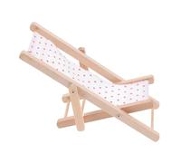 FUNOMOCYA Mini Furniture Lounge Chair Chaise Doll House Furniture Dollhouse Miniature Tableware Miniature Beach Chairs Wooden Pink