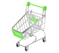 FUNOMOCYA Mini Shopping Cart Organizer Basket Metal Plastic Desktop Storage for Office Home Random Color Compact Pen Pencil Cosmetic Holder Decorative Table Accessory Random Color