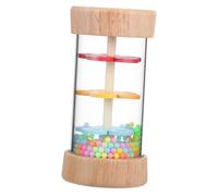 FUNOMOCYA Mini Wooden Rainstick for Portable Montessori Musical Instrument with Beads for Concentration and Grasp Training Natural Wood Percussion Rain Sound Tube for Sensory Play and