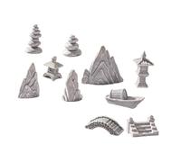 FUNOMOCYA Miniature Resin Pagoda Rockery Ornament Bonsai Landscaping Decoration for Garden Fish Tank Flower Pot Portable and Craftsmanship Micro Landscape Accessory