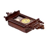 FUNOMOCYA Miniature Wall Clock Decor Realistic Design Photography Props Clock Model for Dollhouse Bedroom Living Room and Kitchen Brown Color Safe and Lightweight