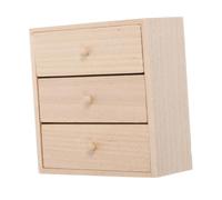 FUNOMOCYA Miniature Wooden Cabinet Model for Doll House Furniture Prop Three Storage Display Shelf Lightweight Micro Landscape Decor for Creative Play and Mini Home Accessories