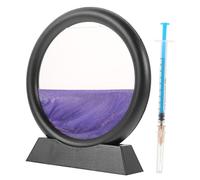 FUNOMOCYA Moving Sand Painting Hourglass Ornament for Office Desk Clear Quicksand Art Decor with Stable Base Relaxing Visual Display for Home Study Hotel Elegance