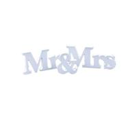 FUNOMOCYA Mr Mrs Wooden Letters White Wedding Decoration for Table Displays Wedding Home Decor Freestanding Design with Movable Letters for Celebrations