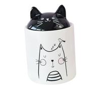 FUNOMOCYA Multi-functional Cat Ear Ceramic Jar with Airtight Lid for Spice Tea Sugar Storage Cute Desktop Decorative Canister for Kitchen and Home Organization