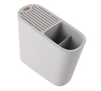FUNOMOCYA Multi Slot Kitchen Utensil Holder with Chopsticks Draining Stands Lightweight Plastic Cutlery Organizer for Home and Restaurant Space Saving Kitchen Storage Rack with Partitioned
