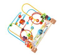 FUNOMOCYA Multifunctional Wooden Beaded Maze for Educational Plaything Ocean Theme with Three Track Design Smooth Push for Hand Eye Coordination and Brain Development