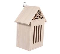 FUNOMOCYA Natural Wooden Bee House for Outdoor Garden Hanging Insect Hotel with Thick Lock for Easy Mounting Shelter for Bees Ladybugs Butterflies Beetles Winter Hibernation Habitat and