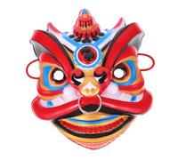 FUNOMOCYA Oriental Chinese Dancing Lion Mask Full Face Traditional Party Accessory with Elastic Band for Festival Cosplay Stage Performance Halloween Prop